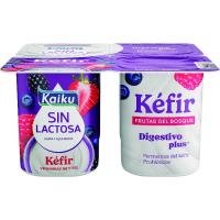 Kéfir sin lactosa c/ frutos del bosque KAIKU, pack 4x125 g Kéfir sin lactosa c/ frutos del bosque KAIKU, pack 4x125 g