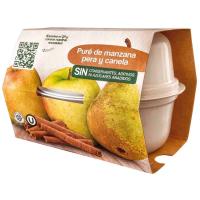 Puré de manzana, pera y canela, pack 2x150 g