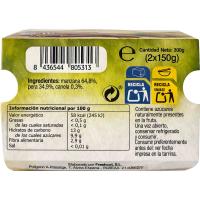 Puré de manzana, pera y canela, pack 2x150 g