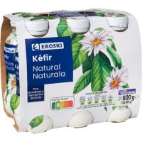 Kéfir natural EROSKI, pack 6x100 g