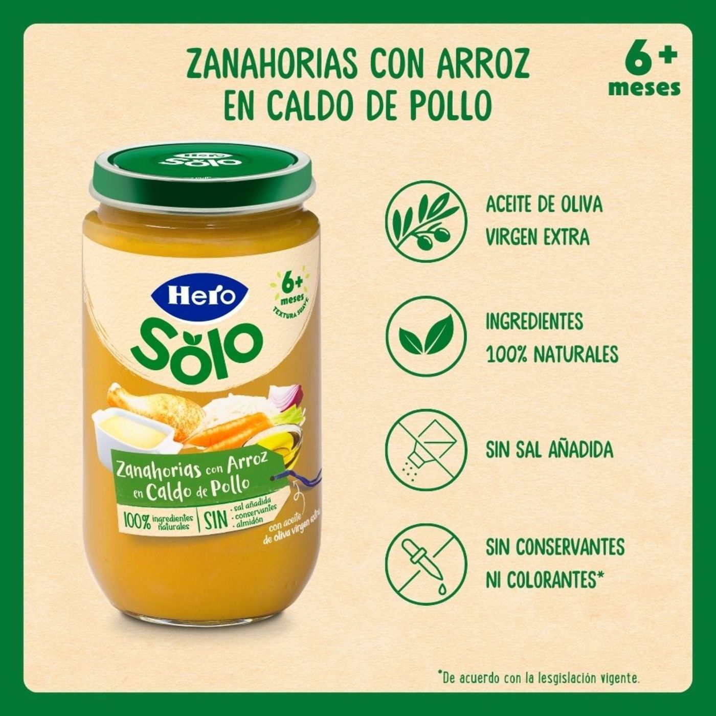 Tarrito de zanahorias-arroz HERO, tarro 235 g 