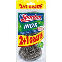 Estropajo inoxidable SPONTEX, pack 2+1 uds
