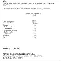 Vino Tinto Crianza Rioja ALCORTA, botella 75 cl