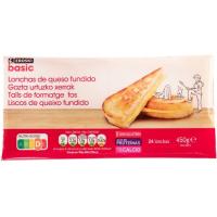 Queso fundido EROSKI basic, lonchas, sobre 450 g