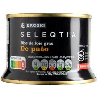 Bloc de pato 98 % Eroski SELEQTIA, lata 130 g 