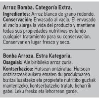 Arroz bomba EROSKI SELEQTIA, caja 500 g
