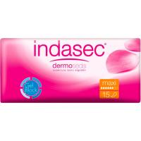 Compresa de incontinencia dermoseda maxi INDASEC, paquete 15 uds