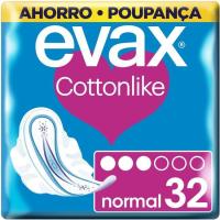 Compresa normal con alas EVAX COTTONLINE, paquete 32 uds