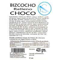 Bizcocho relleno de chocolate BARREIRO, 420 g