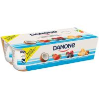 Yogur sabor de fresa-coco-frutas del bosque DANONE, pack 8x120 g