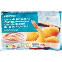 Colas de langostino rebozadas EROSKI, bolsa 300 g