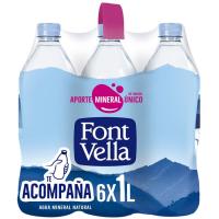 Agua mineral FONT VELLA, botella 1 litro