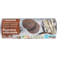 Galleta Digestive con chocolate EROSKI, paquete 300 g