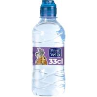 Agua mineral FONT VELLA, botellín tapón sport 33 cl
