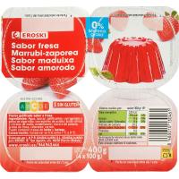 Postre gelificado de fresa EROSKI, pack 4x100 g