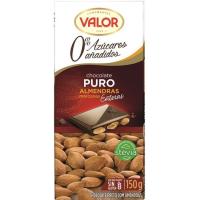 Chocolate puro con almendras sin azúcar VALOR, tableta 150 g