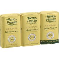 Jabón HENO DE PRAVIA, pastilla, pack 3x125 g