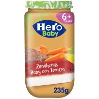 Tarrito de ternera con zanahorias HERO, tarro 235 g 