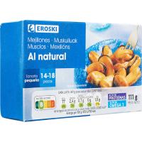 Mejillón al natural 14/18 piezas EROSKI, lata 69 g