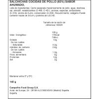 Salchichas de pollo CAMPOFRÍO, sobre 140 g