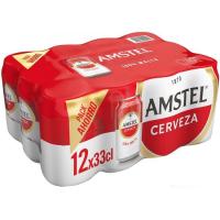 Cerveza AMSTEL, pack lata 12x33 cl