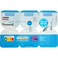 Yogur desnatado natural EROSKI basic, pack 6x125 g