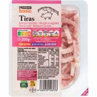 Tiras de bacón ahumado EROSKI basic, tarrina 200 g