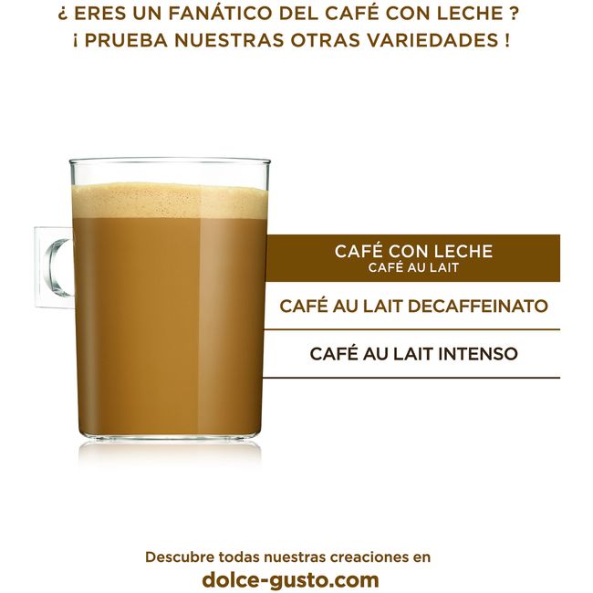 Café con leche NESCAFÉ Dolce Gusto, caja 16 monodosis