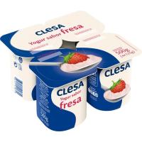 Yogur de fresa CLESA, pack 4x125 g