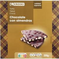 Torta de chocolate negro EROSKI, caja 200 g