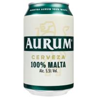 Cerveza 100% Malta AURUM, lata 33 cl