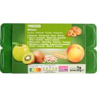 Bífidus con melocotón-manzana-kiwi-cereal EROSKI, pack 8x125 g