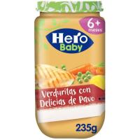 Tarrito de pavo-verduras HERO, tarro 235 g