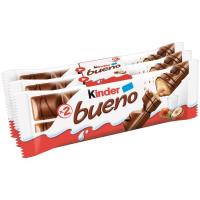 Barrita de chocolate KINDER Bueno, pack 3x43 g