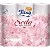 Papel higiénico seda FOXY, paquete 9 rollos