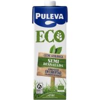 Leche semidesnatada ecológica PULEVA, brik 1 litro