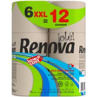 Papel higiénico RENOVA, paquete 6=12 rollos