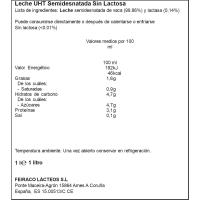 Leche semidesnatada sin lactosa UNICLA, brik 1 litro