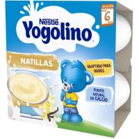 Yogolino de natillas sabor vainilla NESTLÉ, pack 4x100 g