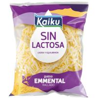 Queso rallado Emmental sin lactosa KAIKU, bolsa 100 g