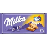 Chocolate con leche MILKA TUC, tableta 87 g
