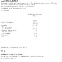 Jamón curado selección ELPOZO, sobre 90 g