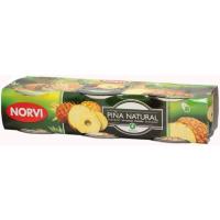 Piña en su jugo NORVI, pack 3x137 g