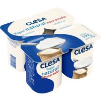 Yogur natural azucarado CLESA, pack 4x125 g