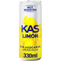 Refresco de limón sin azúcar añadido KAS, lata 33 cl