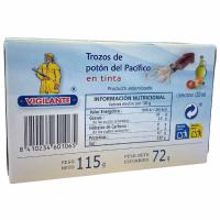 Trozos de potón del Pacífico en tinta VIGILANTE, lata 115 g