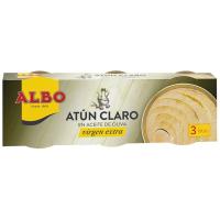 Atún claro en aceite virgen ALBO, pack 3x65 g