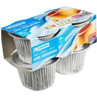 Flan de huevo 0% EROSKI, pack 4x100 g