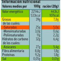 Chocolate 72% cacao-pepitas EROSKI, tableta 100 g