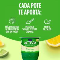 Activia cremoso sabor lima-limón DANONE, pack 4x120 g